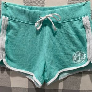 Like new, Justice Mint green cotton shorts.